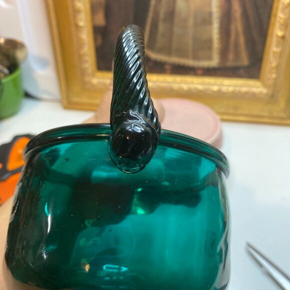 Pairpoint Nantucket Basket Handmade Painted Christmas Berries Leaves Eileen 2002 - Picture 4 of 10